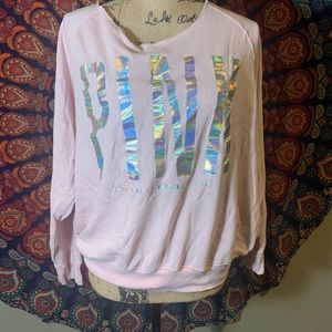 VS PINK oversized off the shoulder tee